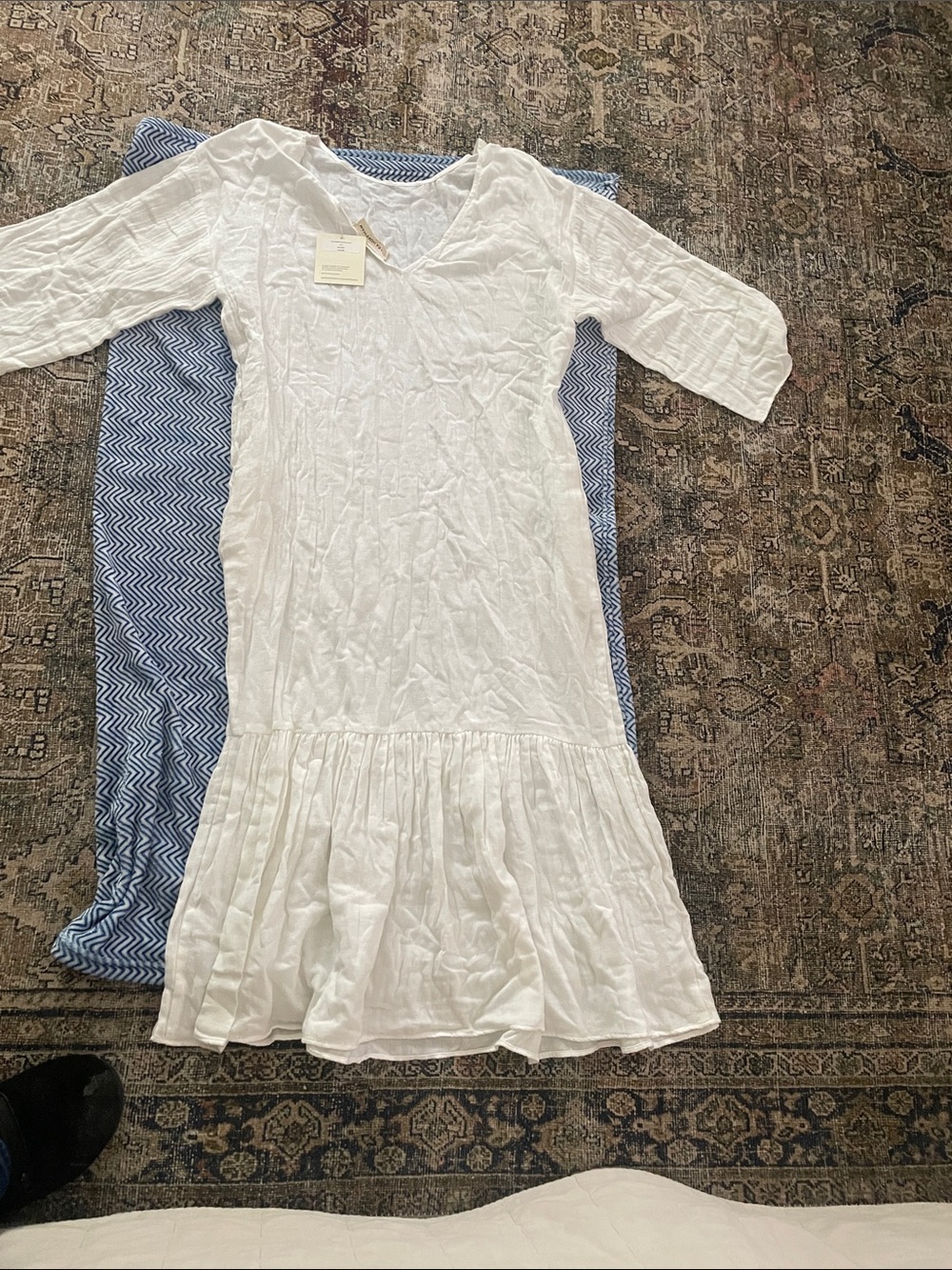 Mara Hoffman White Ruffle-Dress
